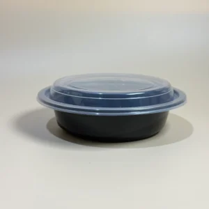 Black Base Round Container with Lid